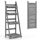 4-Tier Foldable Plant Stand with Slatted Shelves
