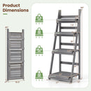 4-Tier Foldable Plant Stand with Slatted Shelves
