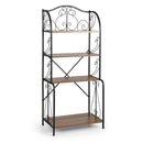 4-Tier Industrial Kitchen Baker's Rack with Open Shelves and X-Bar