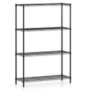 4-Tier Metal Storage Shelving Unit with V-Shaped Wire Rack and 1000 LBS Capacity-Black