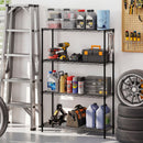 4-Tier Metal Storage Shelving Unit with V-Shaped Wire Rack and 1000 LBS Capacity-Black