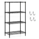 4-Tier Metal Storage Shelving Unit with V-Shaped Wire Rack and 600 LBS Capacity-Black