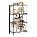 4-Tier Metal Storage Shelving Unit with V-Shaped Wire Rack and 600 LBS Capacity-Black