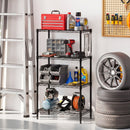 4-Tier Metal Storage Shelving Unit with V-Shaped Wire Rack and 600 LBS Capacity-Black