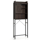 4-Tier Multifunctional Toilet Sorage Cabinet with Adjustable Shelf and Sliding Barn Door