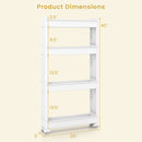 4-Tier Multifunctional Slim Storage Trolley with Detachable Trays-White