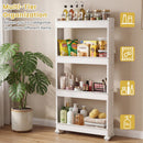 4-Tier Multifunctional Slim Storage Trolley with Detachable Trays-White