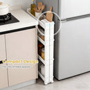 4-Tier Multifunctional Slim Storage Trolley with Detachable Trays-White
