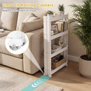 4-Tier Multifunctional Slim Storage Trolley with Detachable Trays-White