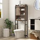 4-Tier Multifunctional Toilet Sorage Cabinet with Adjustable Shelf and Sliding Barn Door