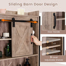 4-Tier Multifunctional Toilet Sorage Cabinet with Adjustable Shelf and Sliding Barn Door