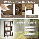 3/4-Tier Nightstand with 2 Seagrass Baskets Narrow X-Design-3