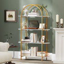 4-Tier Open Bookcase with Sturdy Metal Frame for Living Room