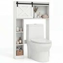 4-Tier Over The Toilet Storage Cabinet with Sliding Barn Door and Storage Shelves