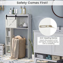 4-Tier Over The Toilet Storage Cabinet with Sliding Barn Door and Storage Shelves