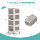 Rolling Storage Cart with Drawers and Lockable Wheels
