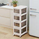 Rolling Storage Cart with Drawers and Lockable Wheels