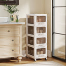 Rolling Storage Cart with Drawers and Lockable Wheels