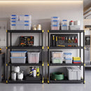 4-Tier Heavy-Duty Storage Shelf Set of 2 - Black