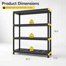 4-Tier Heavy-Duty Storage Shelf Set of 2 - Black