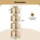 4-Tier Rotating Bookshelf 360¬∞ Display Rack with Dividers and Anti-falling Baffles
