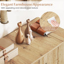 4-Tier Shoe Organizer with Removable Shelves and 2 Doors-Natural
