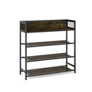 4-Tier Shoe Rack Industrial Shoe Organizer with Heavy Duty Metal Frame