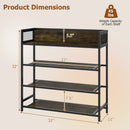 4-Tier Shoe Rack Industrial Shoe Organizer with Heavy Duty Metal Frame
