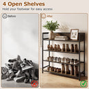 4-Tier Shoe Rack Industrial Shoe Organizer with Heavy Duty Metal Frame