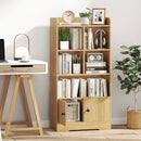 4 Tiers Bookshelf with 4 Cubes Display Shelf and 2 Doors
