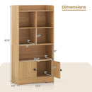 4 Tiers Bookshelf with 4 Cubes Display Shelf and 2 Doors