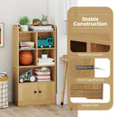 4 Tiers Bookshelf with 4 Cubes Display Shelf and 2 Doors