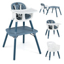 4-in-1 Baby Convertible Toddler Table Chair Set with PU Cushion