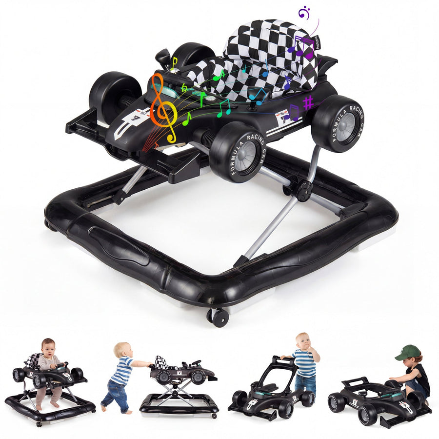 4-in-1 Baby Push Walker Activity Center Height Adjustable with Music Box
