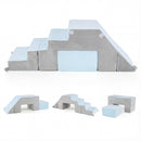 4-in-1 Foam Climbing Blocks Toddler Indoor Climb with Slide-Gray
