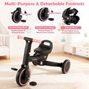 4-in-1 Foldable Toddler Tricycle with Push Handle with Adjustable Seat