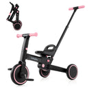 4-in-1 Foldable Toddler Tricycle with Push Handle with Adjustable Seat