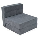 4-in-1 Folding Sofa Bed with Corduroy Cover and Smooth Zipper for Living Room