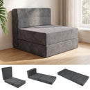 4-in-1 Folding Sofa Bed with Corduroy Cover and Smooth Zipper for Living Room