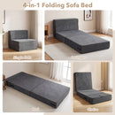 4-in-1 Folding Sofa Bed with Corduroy Cover and Smooth Zipper for Living Room
