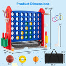4-in-1 Adjustable Height Connect Game with Carry Bag