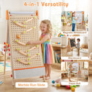 4-in-1 Wooden Kids Art Easel Double-Sided Foldable with Paper Roll and Storage Tray