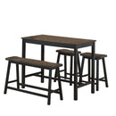 4 Piece Solid Wood Counter Height Dining Table Set-Coffee