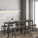 4 Piece Solid Wood Counter Height Dining Table Set-Coffee