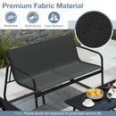 4 Pieces Patio Furniture Set Fabric Lawn Chairs and Loveseat with Glass Coffee Table