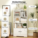 4 Tiers Bookshelf with 4 Cubes Display Shelf and 2 Doors