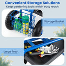 4-Wheel Rolling Garden Cart Work Seat