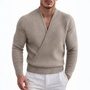 Sexy And Stylish Deep V-neck Cross-front Long-sleeve Knit Top