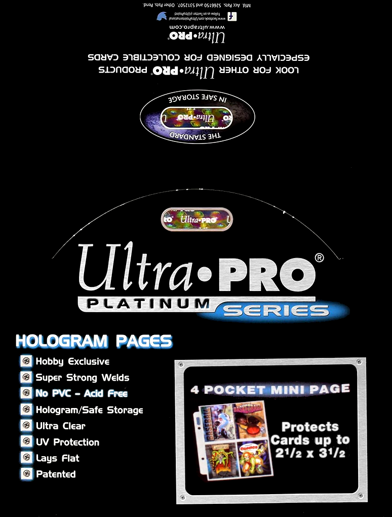 Ultra PRO: Platinum Hologram Mini 4-Pocket Pages - 2-Holes (2.5
