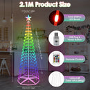 LED Smart Christmas Cone Tree – App & Remote Control, 210 Modes